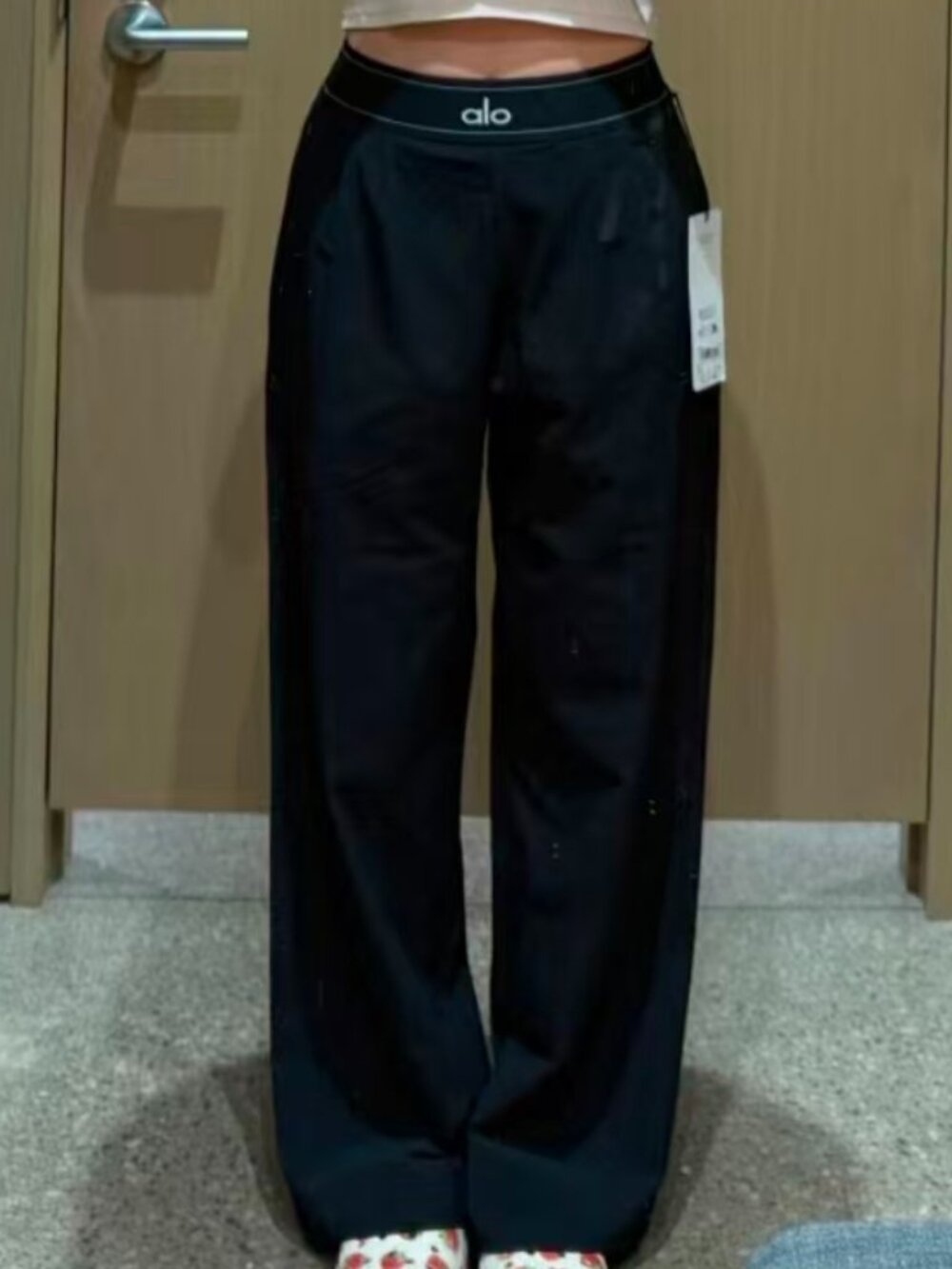 NWT🥰ALO Yoga Suit Up Trouser Black Wide Leg Pants 30" High Rise🖤Everyday